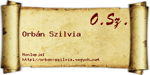 Orbán Szilvia névjegykártya