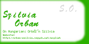 szilvia orban business card